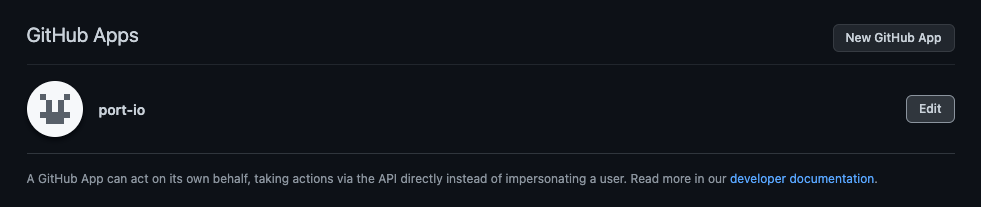 GitHub integration installation page